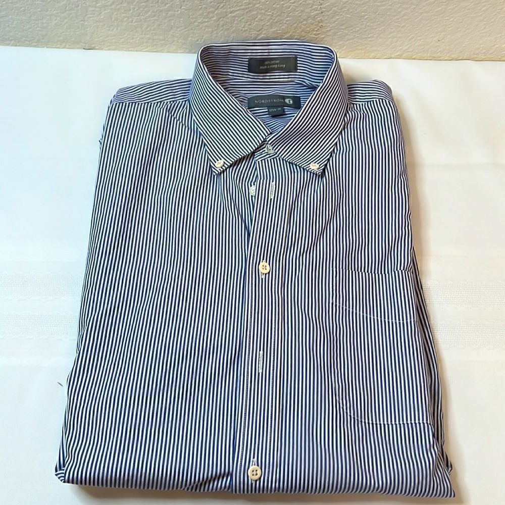 Nordstrom Men's Button-Down Long Sleeve Shirt - Size 17-1/2-35